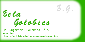 bela golobics business card